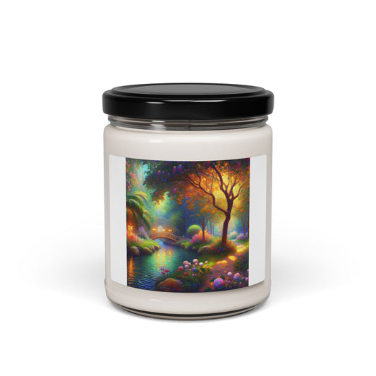 Serene Nature Scented Soy Candle, Aromatherapy Candle, Relaxing Gift, Eco-friendly Home Décor, Artistic Candle Art