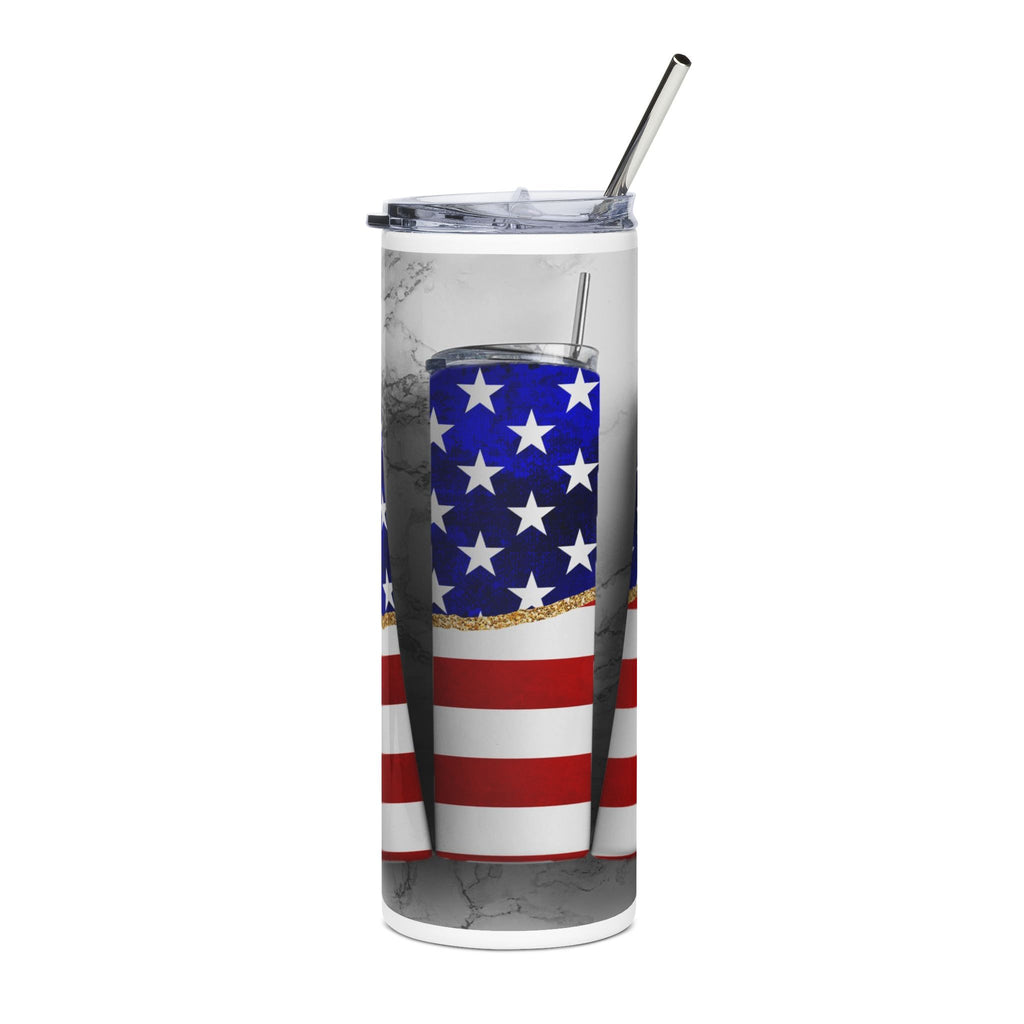 20oz American Flag Stainless Steel Tumbler – Patriotic Stars & Stripes Travel Cup