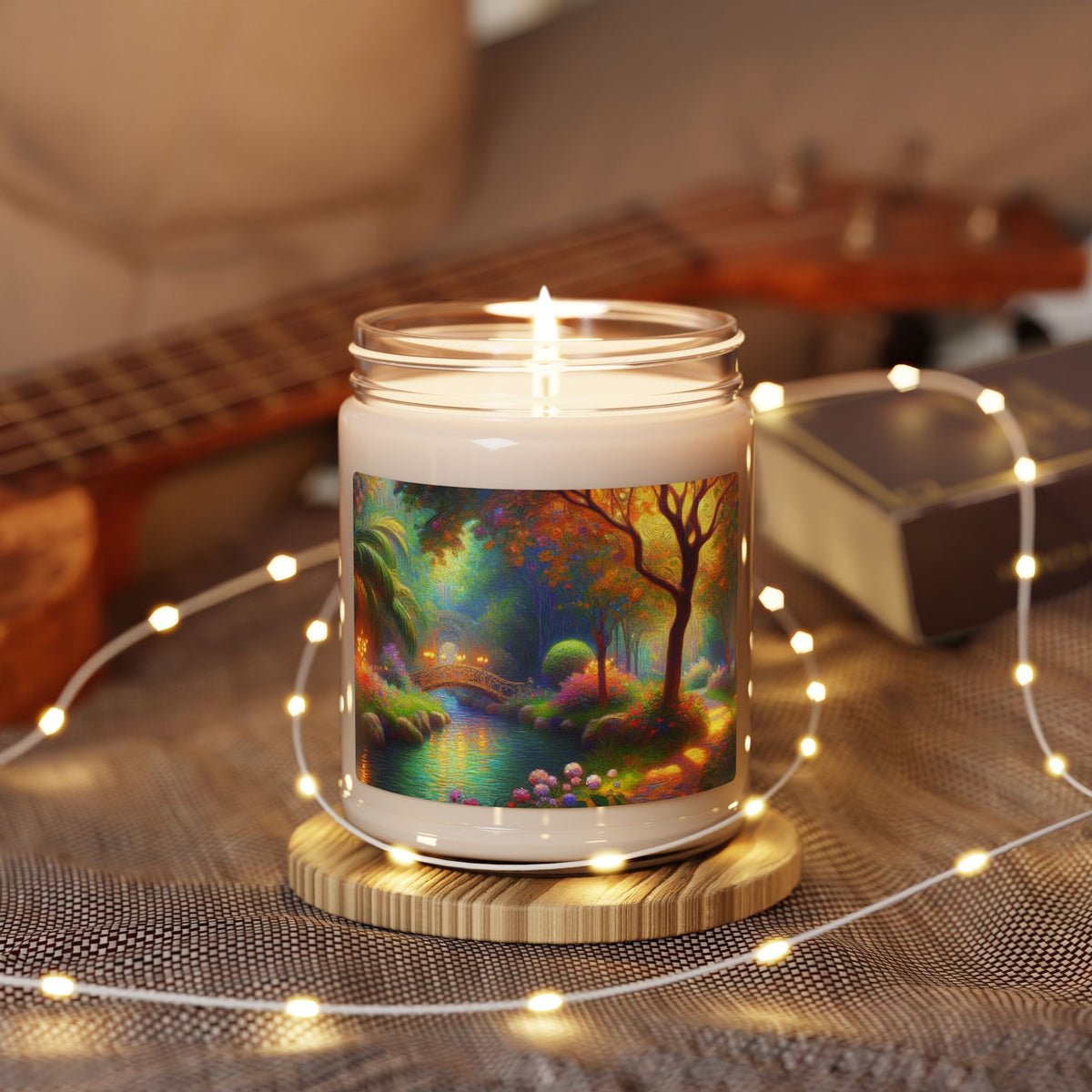 Serene Nature Scented Soy Candle, Aromatherapy Candle, Relaxing Gift, Eco-friendly Home Décor, Artistic Candle Art