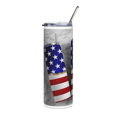 20oz American Flag Stainless Steel Tumbler – Patriotic Stars & Stripes Travel Cup