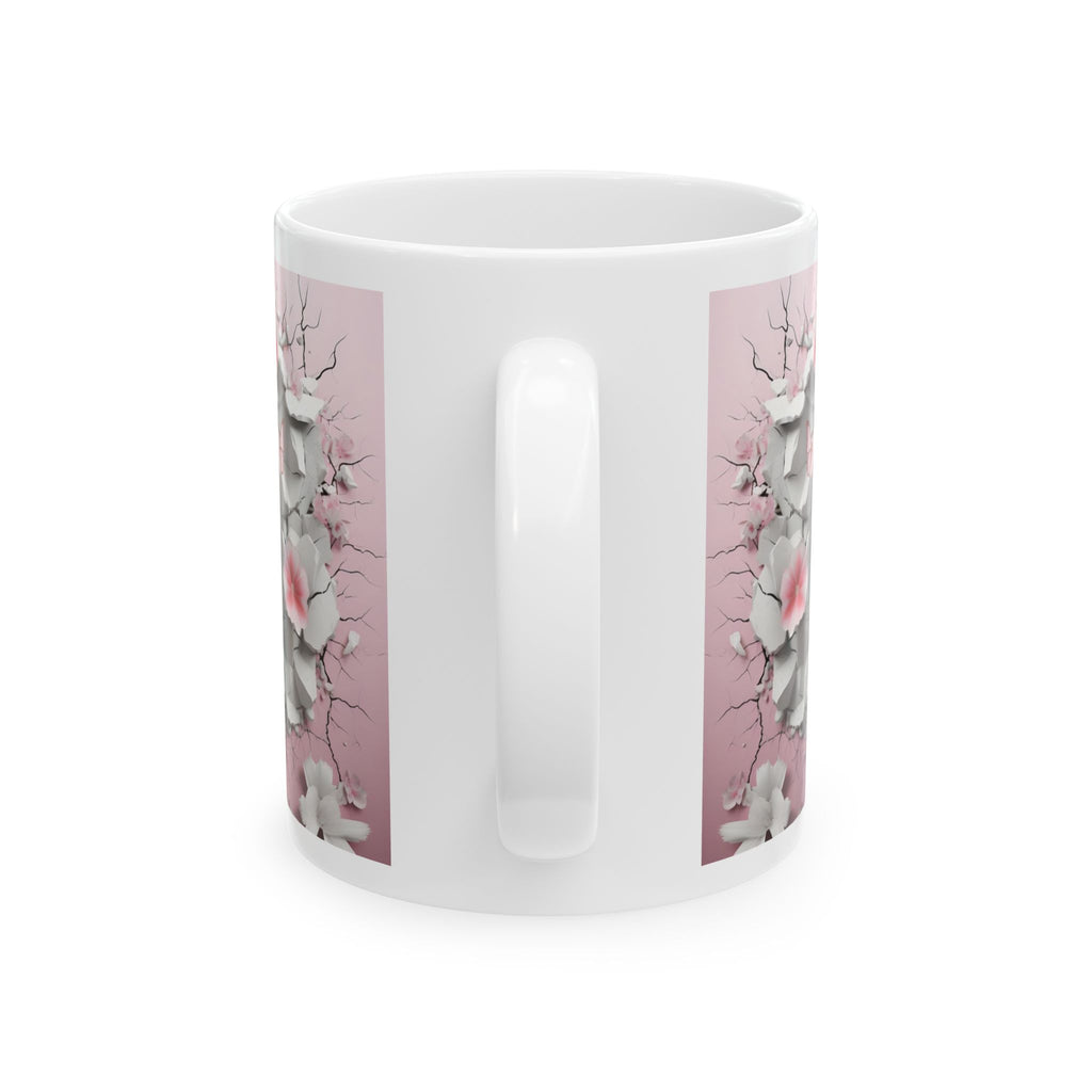 Butterfly Floral Ceramic Mug — Pink Garden Butterfly Coffee Cup (11oz & 15oz)