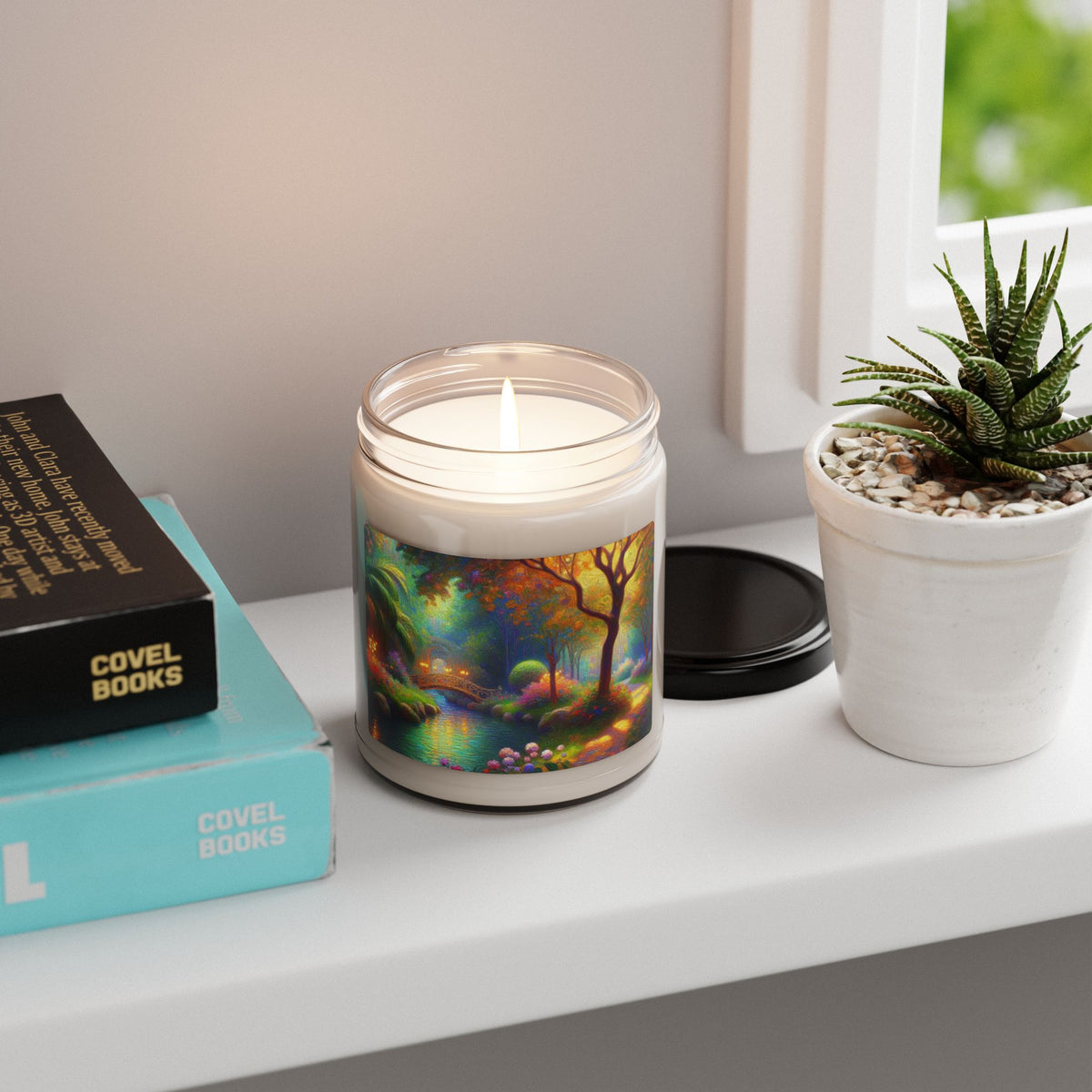 Serene Nature Scented Soy Candle, Aromatherapy Candle, Relaxing Gift, Eco-friendly Home Décor, Artistic Candle Art
