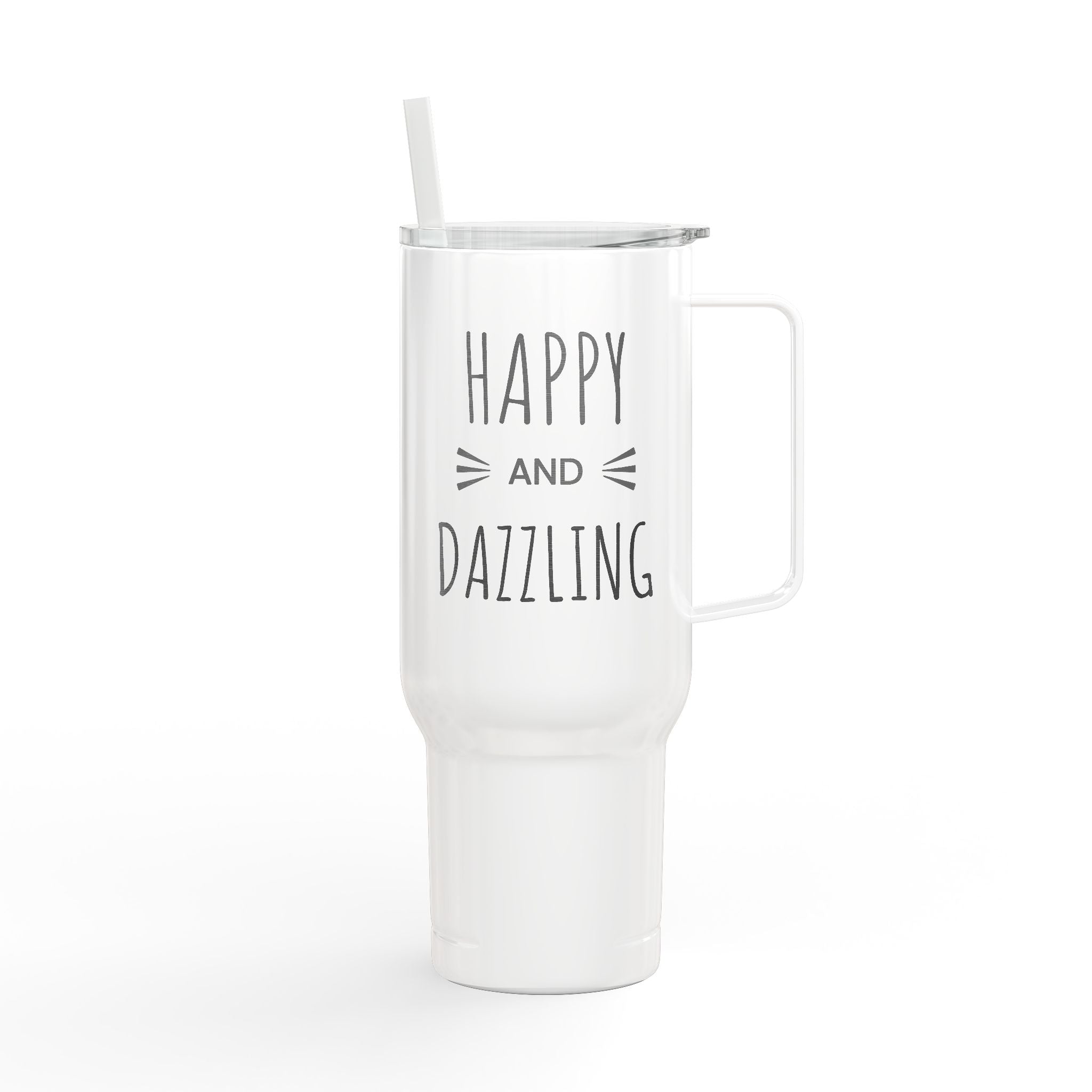 40oz Engraved Insulated Tumbler with Lid — "Progress Over Perfection" Travel Mug
