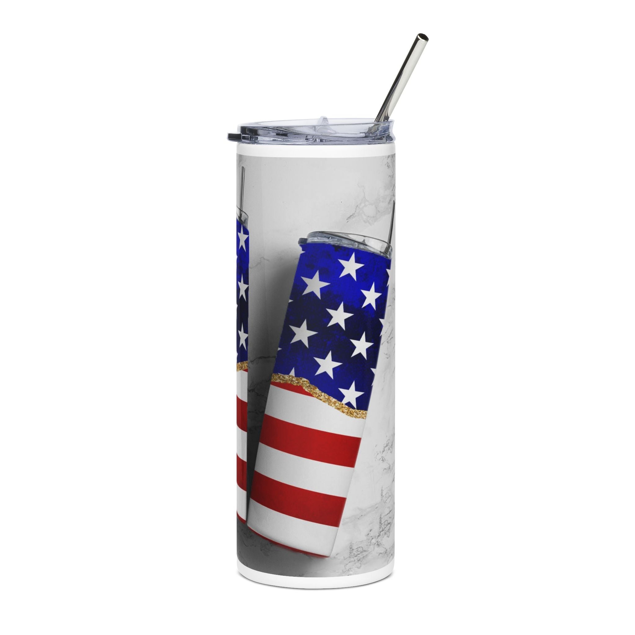 20oz American Flag Stainless Steel Tumbler – Patriotic Stars & Stripes Travel Cup