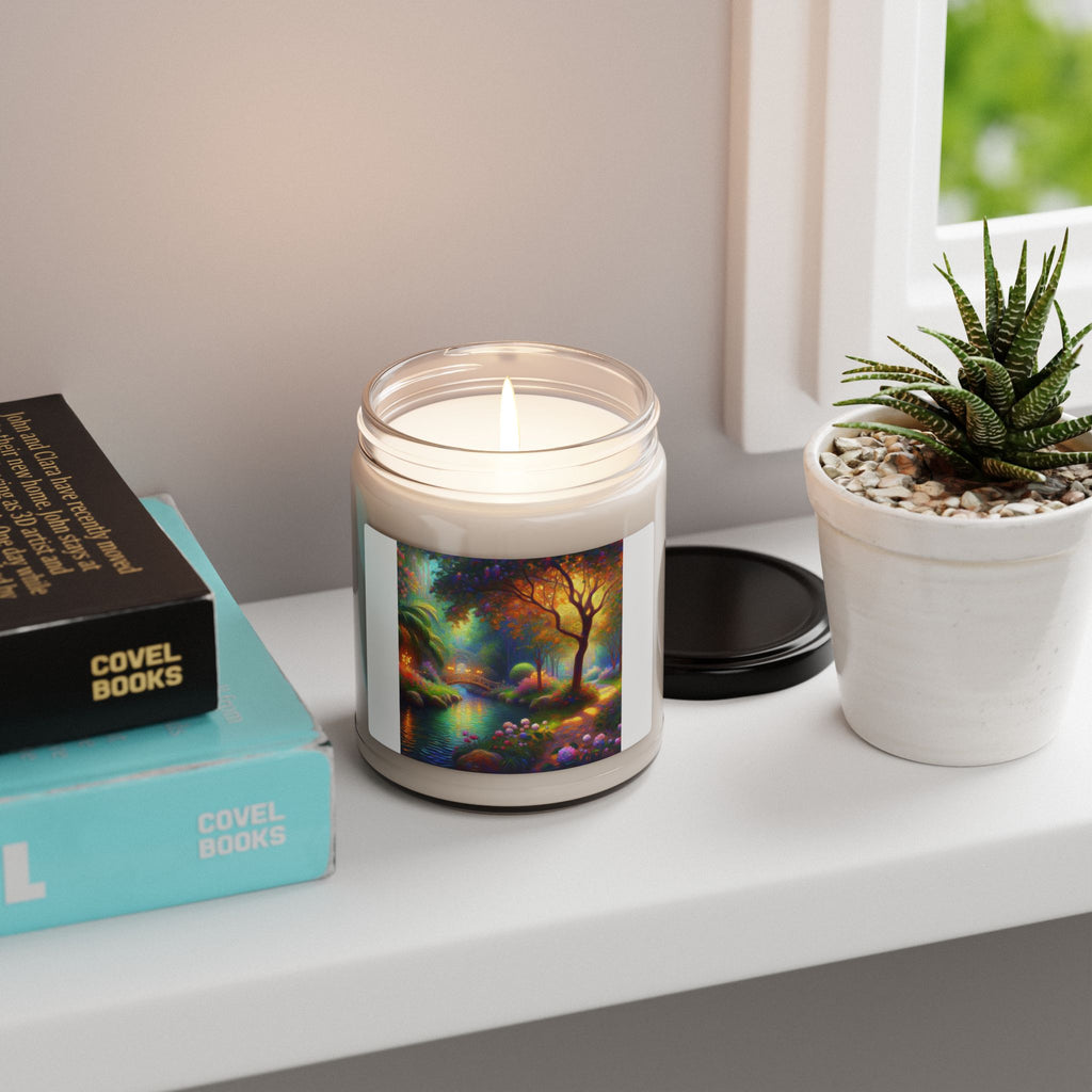Serene Nature Scented Soy Candle, Aromatherapy Candle, Relaxing Gift, Eco-friendly Home Décor, Artistic Candle Art