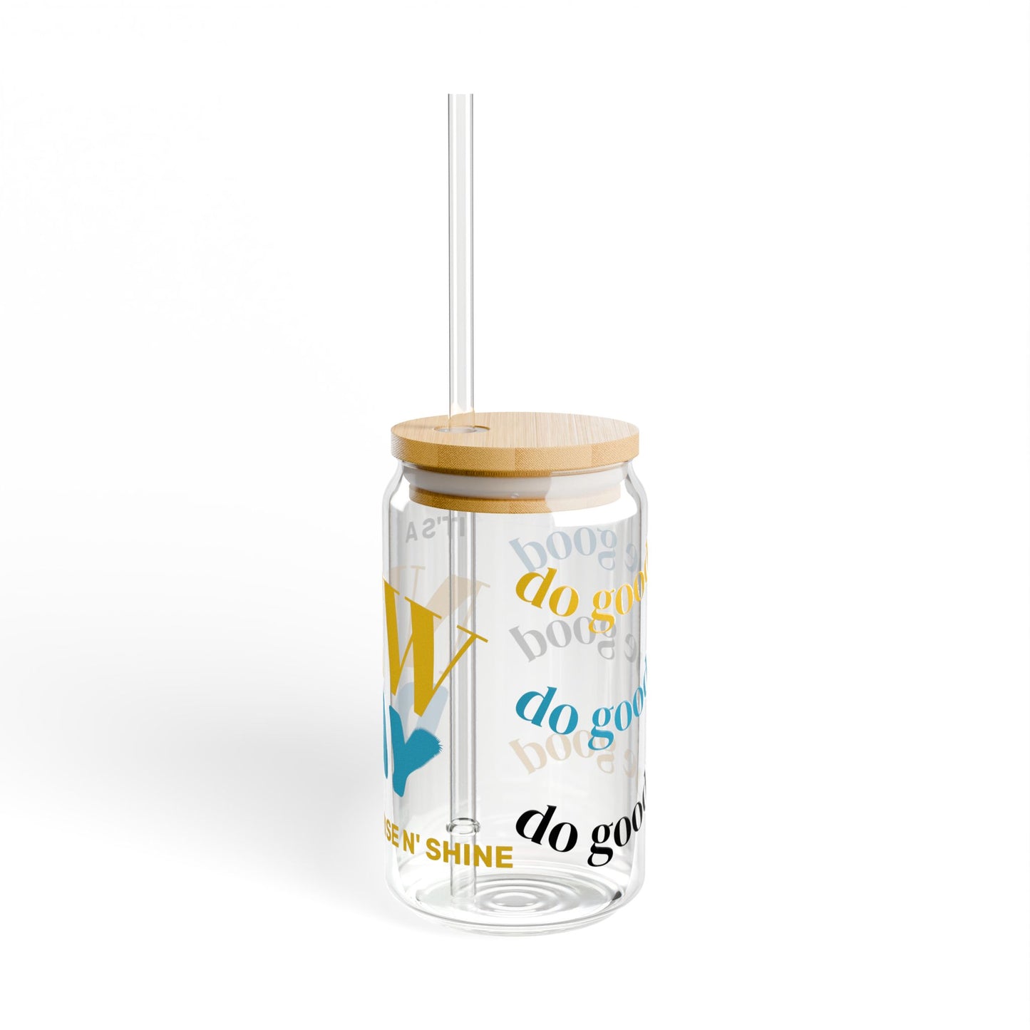 New Day Sipper Glass - 16oz Inspirational Drinkware, Motivational Mug, Eco-Friendly Glass, Gifts for Her, Home Decor